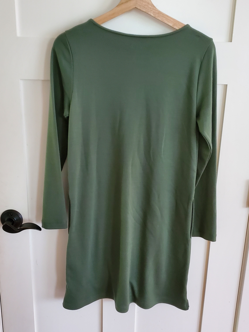 Wool& Olive Long Sleeve Scoop Neck Dress Merino Wool Womens S Pockets Breathable - Picture 3 of 12